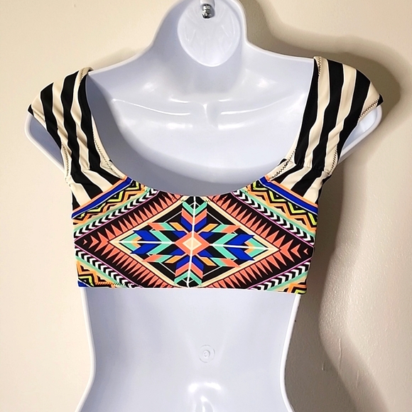 Victoria's Secret PINK 2PC Swimsuit Bikini Set, Striped Multi, top XS bottom S - Picture 4 of 7